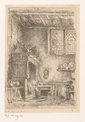 Flämisches Interieur mit Alkoven