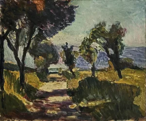 Korsische Landschaft mit Olivenbäumen