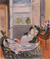 Innenraum mit zwei Figuren, offenes Fenster (Intérieur avec deux figures, fenêtre ouverte)
