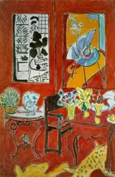 Großes rotes Interieur