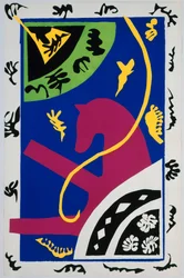 Das Pferd, die Kunstreiterin und der Clown. Aus „Jazz“. Tafel V. S. 34