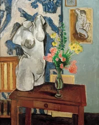 Der Gips-Torso, Blumenstrauß