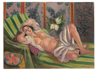 Liegende Odaliske mit Magnolien