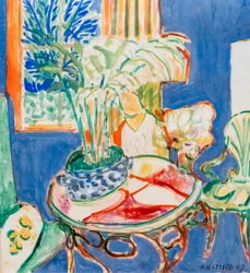 Kleines blaues Interieur