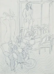 Frau in einem Innenraum; Hotel Regina, Cimiez, Nizza