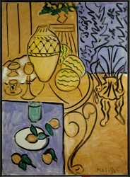 Gelbes und blaues Interieur 1946