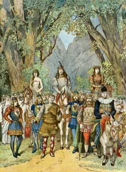 Die Truppe des Theaters des Variétés in Paris, 1895 (Illustration)