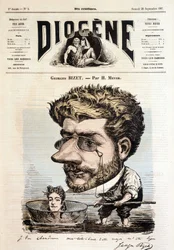 Porträt von Georges Bizet von Meyer - in „Diogenes“, 28.09.1867