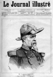 Porträt von Jean Thibaudin, französischer General und Politiker (1822-1905) - Titelblatt von „Le journal illustré“ von 1883 - Zeichnung von Henri Meyer (1844-1899)