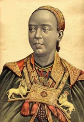 Porträt der Kaiserin von Abessinien und Äthiopien Taitou (Taytu Betul)