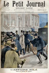 Die Dreyfus-Zola-Affäre - Emile Zola, französischer Schriftsteller, betritt das Gericht