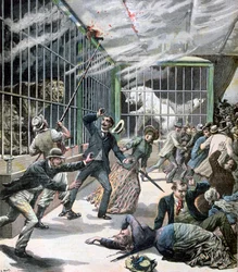Der Vorfall im Menagerie, Montceau-les-Mines, Frankreich, 1891