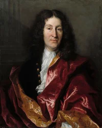 Porträt von Jean de La Fontaine 1621-1695, 1699
