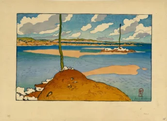 Die Boje Chéruette bei Ebbe (Saint-Briac)