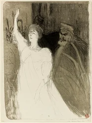 Bartet und Mounet-Sully, in Antigone