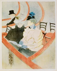 La grande loge, Lithographie in Bleistift, mit Pinsel, mit Craquis in fünf Farben