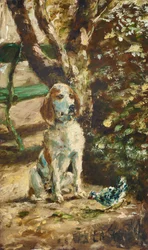 Der Hund Flèche des Künstlers