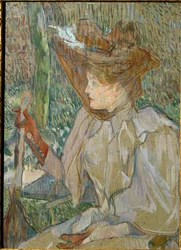 Frau mit Handschuhen