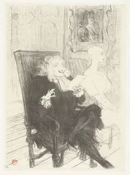 Schauspieler Jules Charles Truffier und Marguerite Moreno im Theaterstück Les femmes savantes (Truffier et Moreno dans Les femmes savantes)