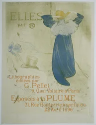 Plakat für die Ausstellung der Serie Elles von Toulouse-Lautrec bei La Plume