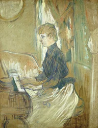 Am Klavier, Madame Juliette Pascal im Salon des Chateau de Malrome, 1896