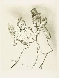 La Goulue und Valentin la Desossee. Plakat von Toulouse-Lautrec.