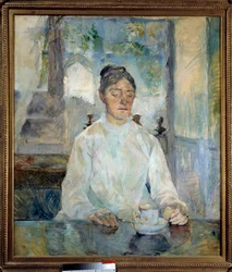 Porträt der Gräfin von Toulouse Lautrec beim Frühstück