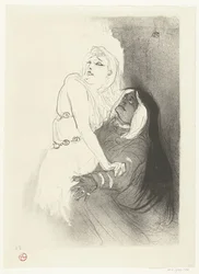 Porträt der Schauspielerin Sarah Bernhardt im Theaterstück Phèdre