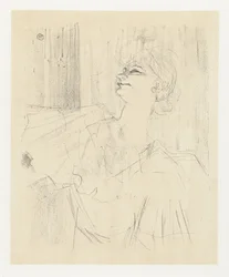 Porträt der Schauspielerin Yvette Guilbert in A Ménilmontant de Bruant