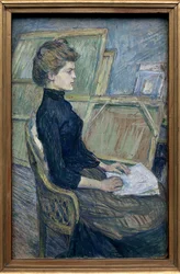 Das junge Modell Helene Vary im Atelier. Kunstwerk von Henri de Toulouse-Lautrec (1864-1901)