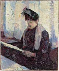 Frau im Café