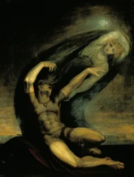 Achilles versucht den Schatten von Patroklos zu ergreifen