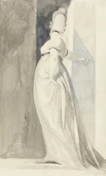 Rückansicht einer stehenden Frau, genannt Mrs. Fuseli