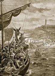 Ein Angriff der Dänen auf Irland, Illustration aus 