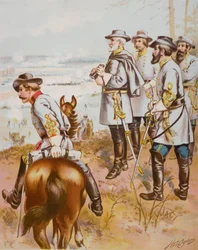 General Robert E. Lee (1807-70) in der Schlacht von Fredericksburg, 13. Dezember 1862