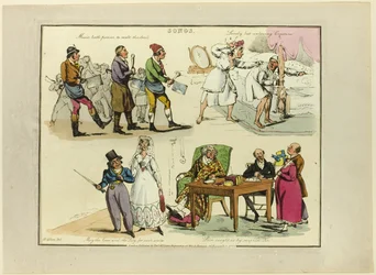 Teller aus Illustrationen zu beliebten Liedern