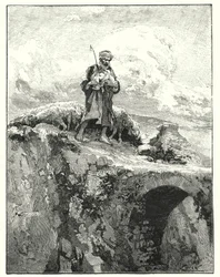 Brücke ohne Geländer über den Jordan