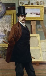 Selbstporträt des Künstlers in seinem Atelier