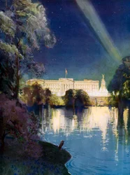 Der Buckingham Palace bei den Feierlichkeiten zur Krönung von König Georg VI. im Jahr 1937
