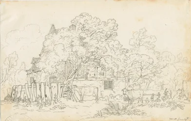 Yoxall - Altes Bauernhaus: Bleistiftzeichnung, undatiert [ca. 1815]