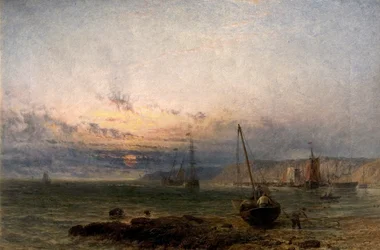Küstenlandschaft bei Sonnenuntergang