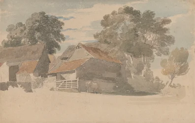 Bauerngebäude mit Bäumen