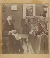 Hardinge Hay Cameron und Lady Dalrymple beim Schachspielen