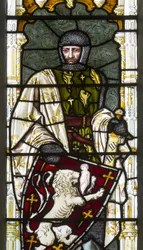 Cambridge, Trinity College, Heaton Butler & Bayne, Henry Holiday, Simon de Montfort, 1870, adaptiert von Carl Almquist