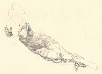 Studie in Draperie, um 1900