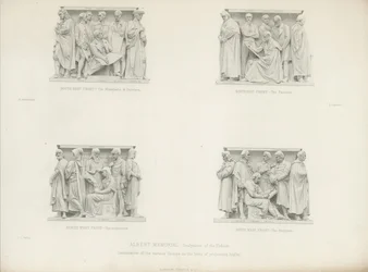 Skulpturen auf dem Podium des Albert Memorial