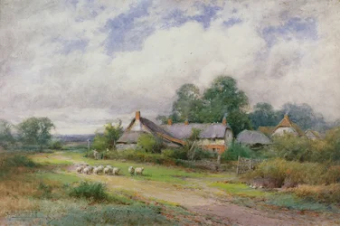 Heimkehr vom Markt, ein Dorf in Bedfordshire