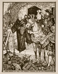 Wie Heinrich VIII. die Mönche aus den Klöstern vertrieb, Illustration aus 