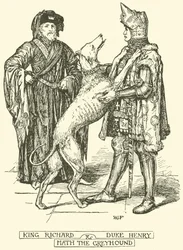König Richard und Herzog Heinrich messen den Windhund