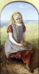 Mädchen mit Vogelnest